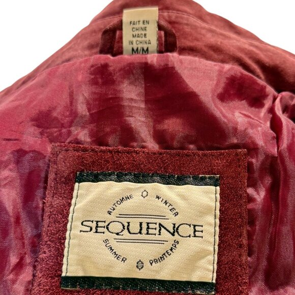 Women's Burgundy Leather Jacket - Picture 4 of 7